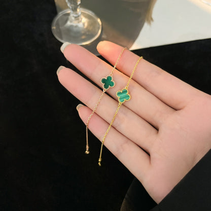 [Perla Lux]CLOVER BRACELET MALACHITE 1 MOTIF
