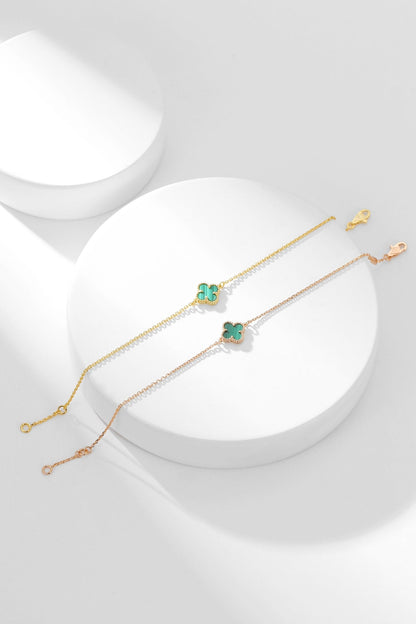 [Perla Lux]CLOVER BRACELET MALACHITE 1 MOTIF