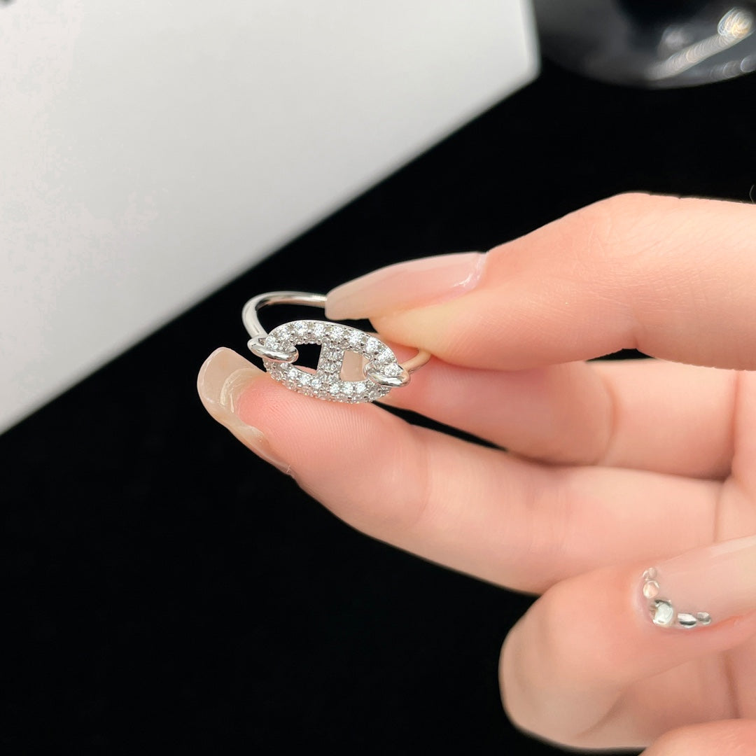 [Perla Lux]RONDE SMALL SILVER DIAMOND RING