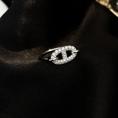[Perla Lux]RONDE SMALL SILVER DIAMOND RING