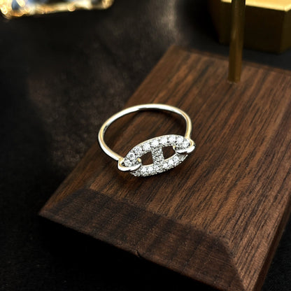 [Perla Lux]RONDE SMALL SILVER DIAMOND RING