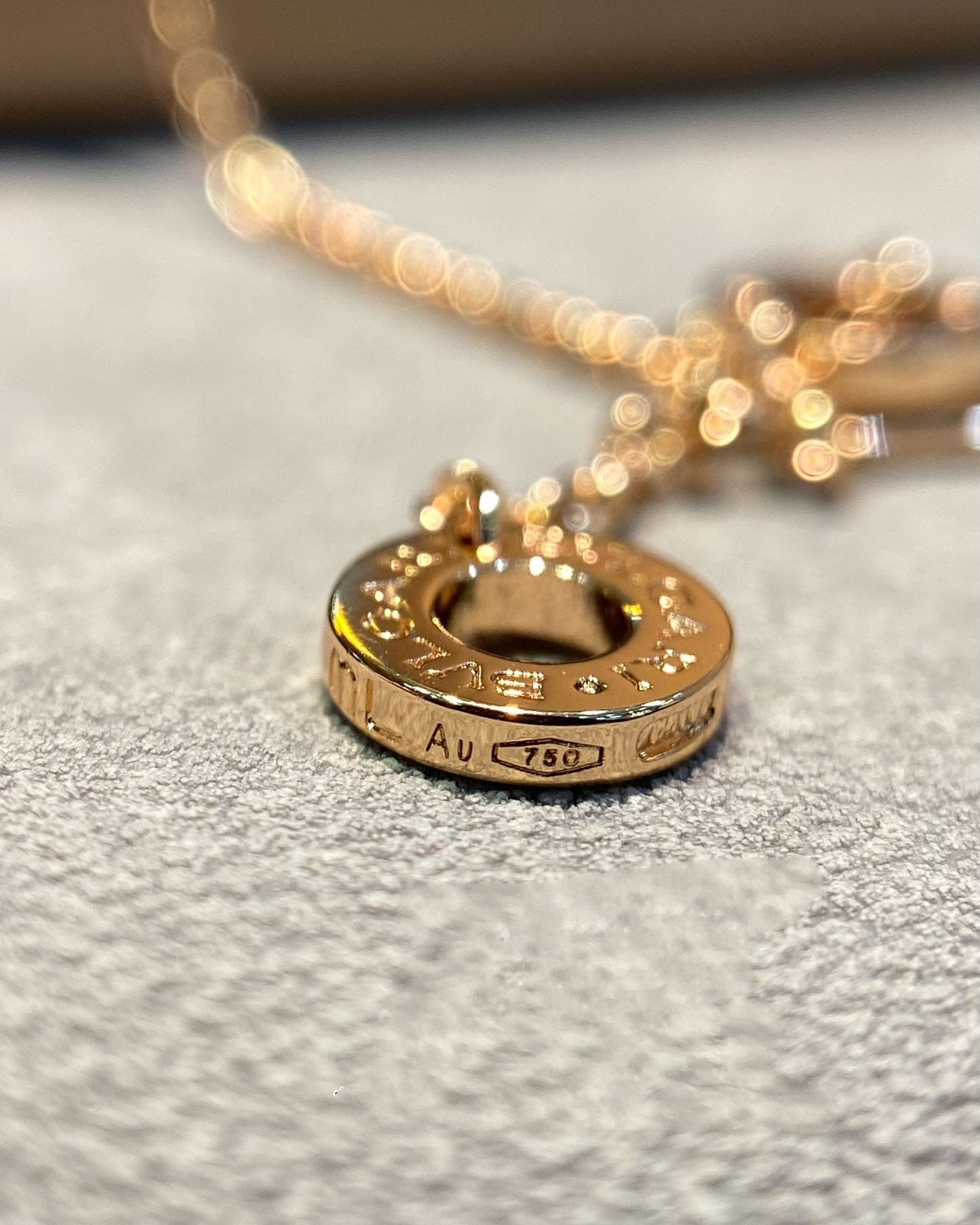 [Perla Lux]DREAM MOP DIAMOND PAVED PINK GOLD NECKLACE