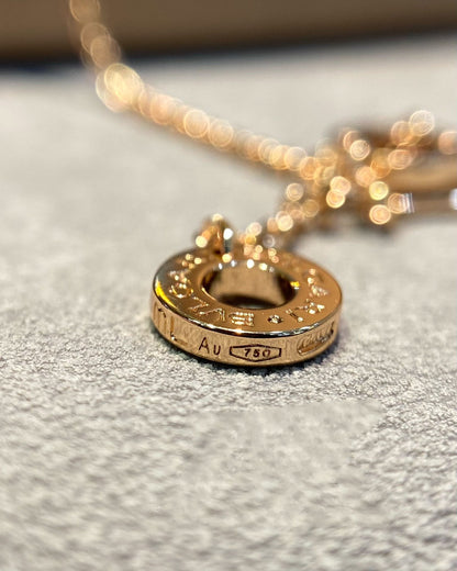 [Perla Lux]DREAM MOP DIAMOND PAVED PINK GOLD NECKLACE