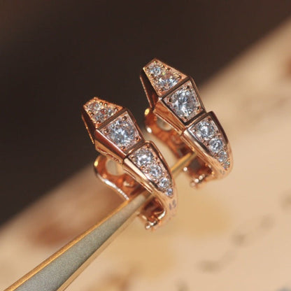 [Perla Lux]SERPENT PINK GOLD DIAMOND EARRINGS