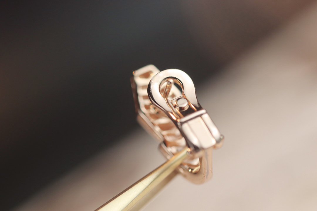 [Perla Lux]SERPENT PINK GOLD DIAMOND EARRINGS