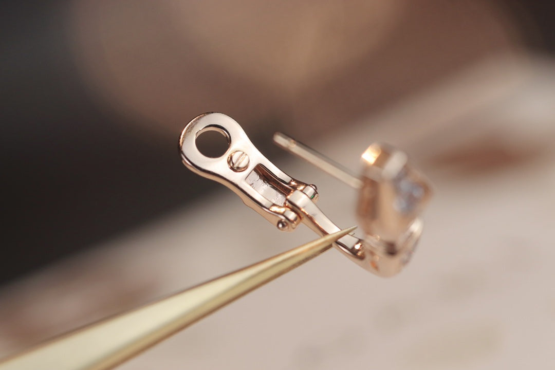 [Perla Lux]SERPENT PINK GOLD DIAMOND EARRINGS