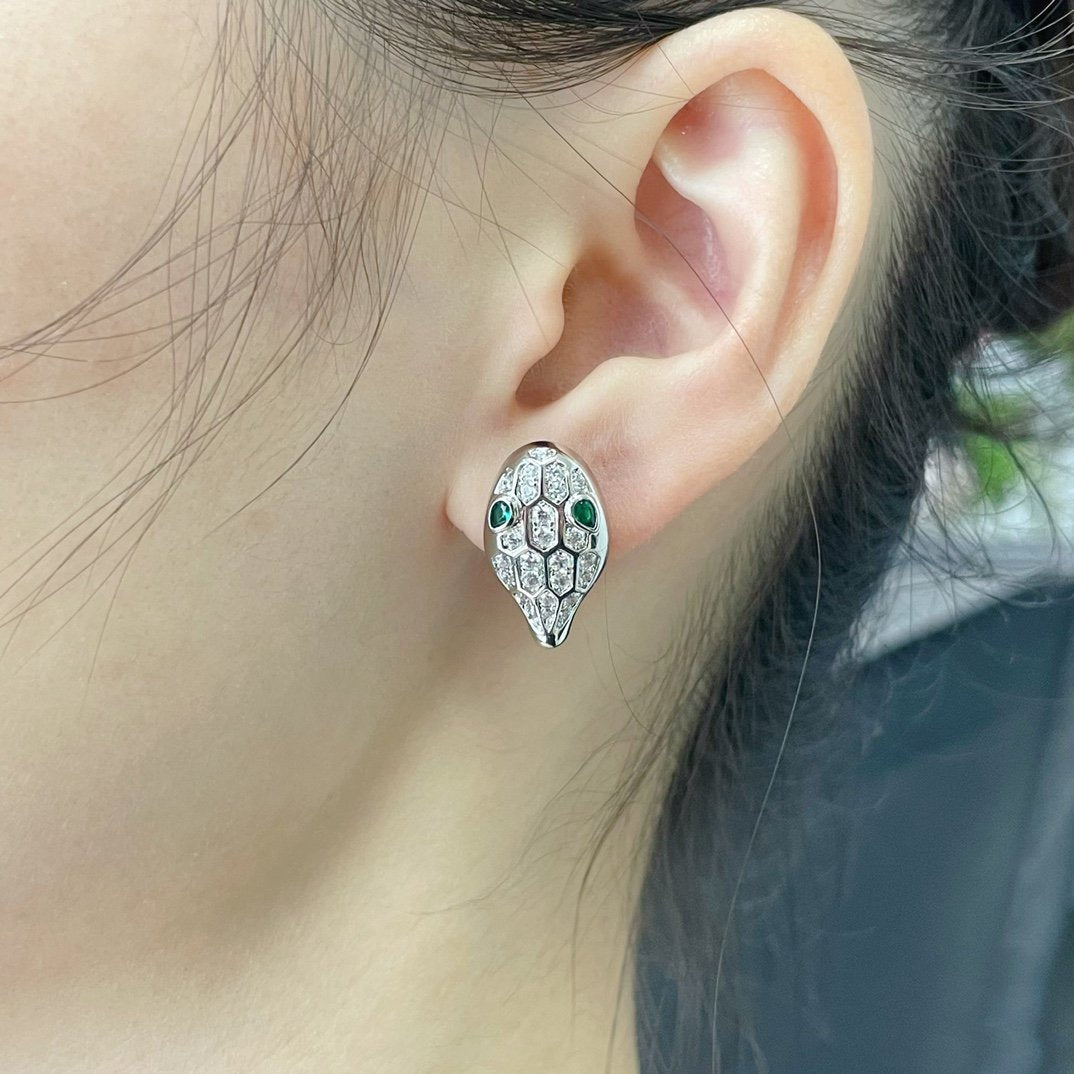 [Perla Lux]SERPENT DIAMOND STUD EARRINGS