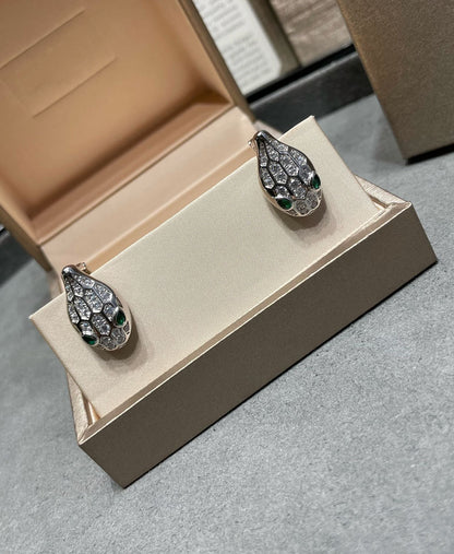 [Perla Lux]SERPENT DIAMOND STUD EARRINGS