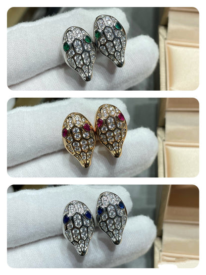 [Perla Lux]SERPENT DIAMOND STUD EARRINGS