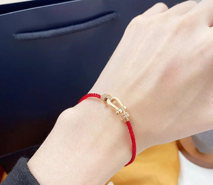 [Perla Lux]FORCE 10 HALF DIAMOND PINK GOLD RED CORDERI LARGE AND MEDIUM MODEL