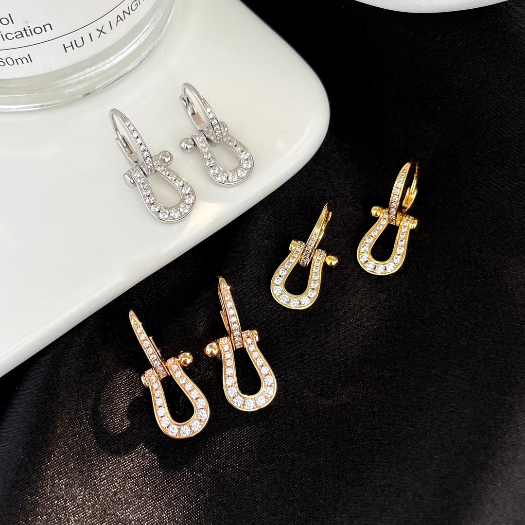 [Perla Lux]FORCE 10 FULL DIAMOND DROP EARRINGS MEDIUM MODEL