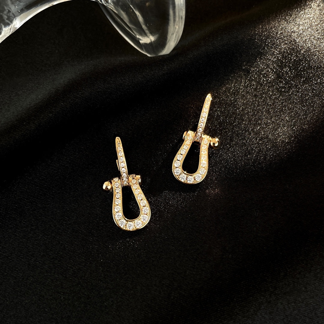 [Perla Lux]FORCE 10 FULL DIAMOND DROP EARRINGS MEDIUM MODEL