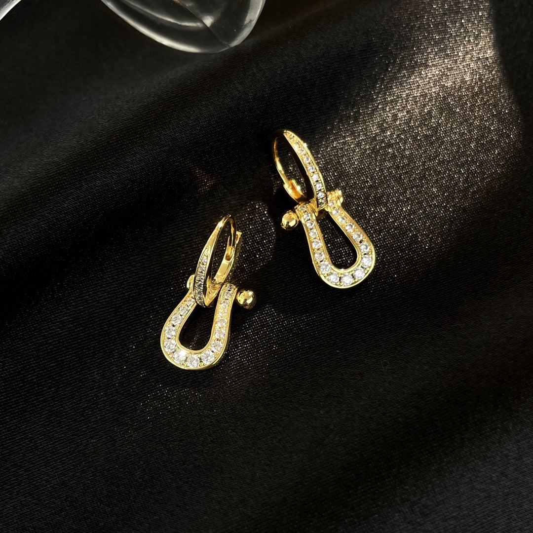 [Perla Lux]FORCE 10 FULL DIAMOND DROP EARRINGS MEDIUM MODEL
