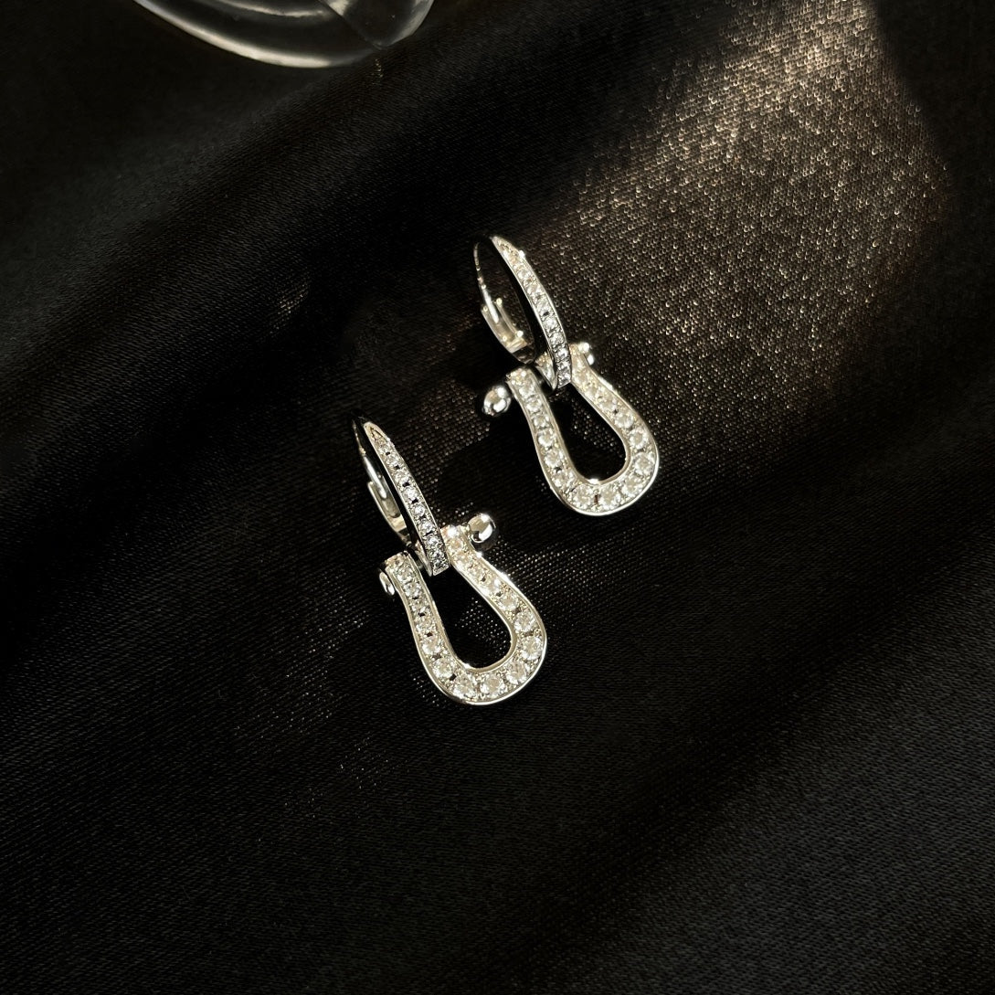 [Perla Lux]FORCE 10 FULL DIAMOND DROP EARRINGS MEDIUM MODEL