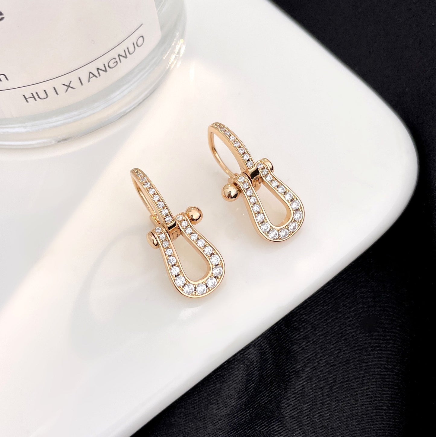 [Perla Lux]FORCE 10 FULL DIAMOND DROP EARRINGS MEDIUM MODEL