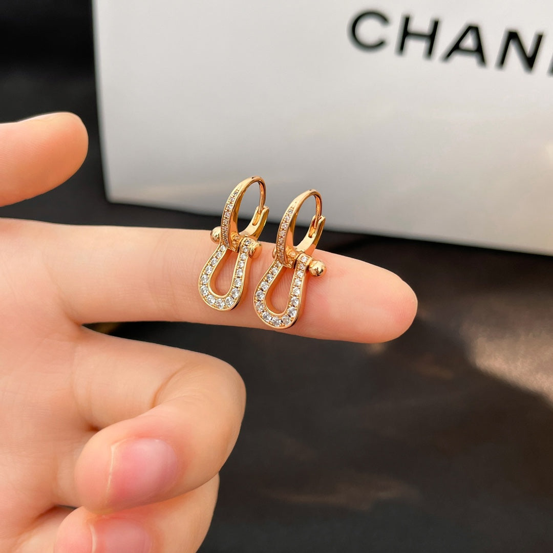 [Perla Lux]FORCE 10 FULL DIAMOND DROP EARRINGS MEDIUM MODEL