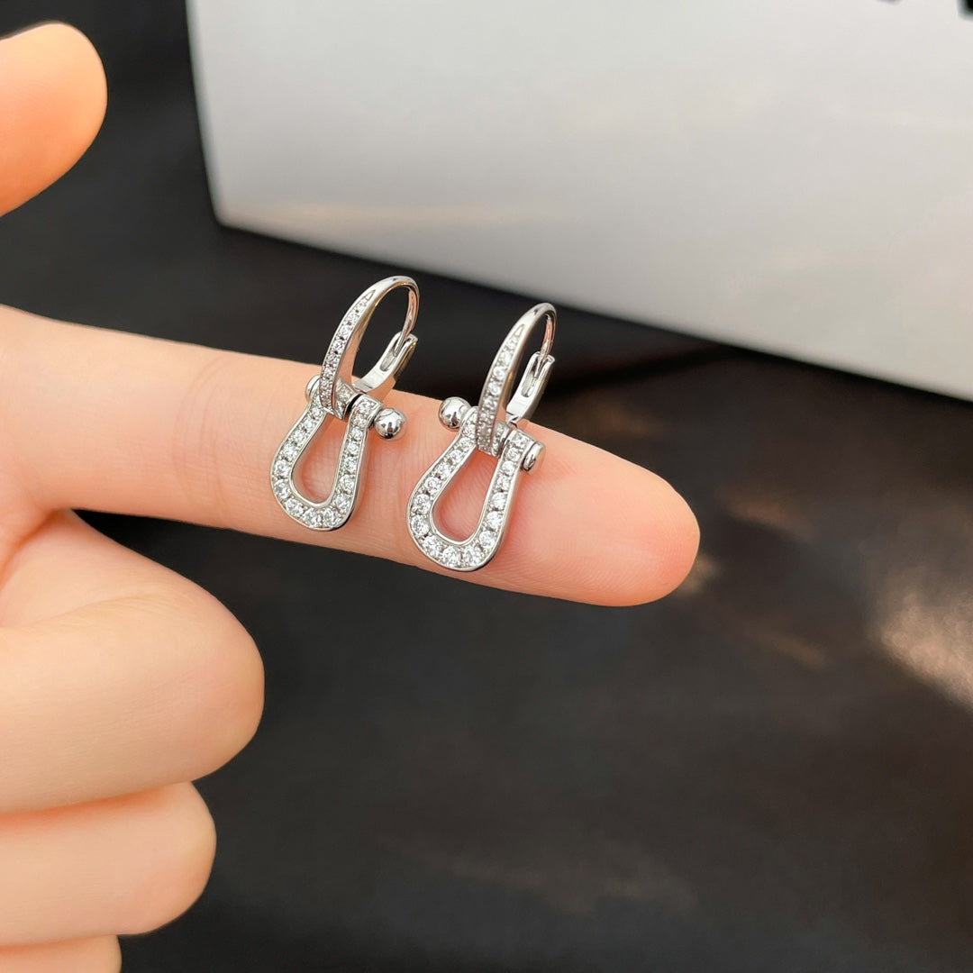 [Perla Lux]FORCE 10 FULL DIAMOND DROP EARRINGS MEDIUM MODEL
