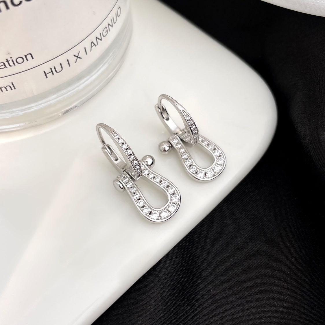 [Perla Lux]FORCE 10 FULL DIAMOND DROP EARRINGS MEDIUM MODEL