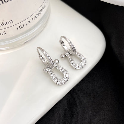 [Perla Lux]FORCE 10 FULL DIAMOND DROP EARRINGS MEDIUM MODEL