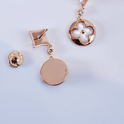 [Perla Lux]STAR AND SUN PINK GOLD MOP DROP EARRINGS