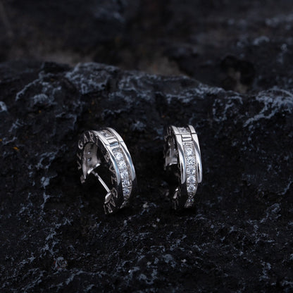 [Perla Lux]ZERO 1 MINI SILVER DIAMOND EARRINGS