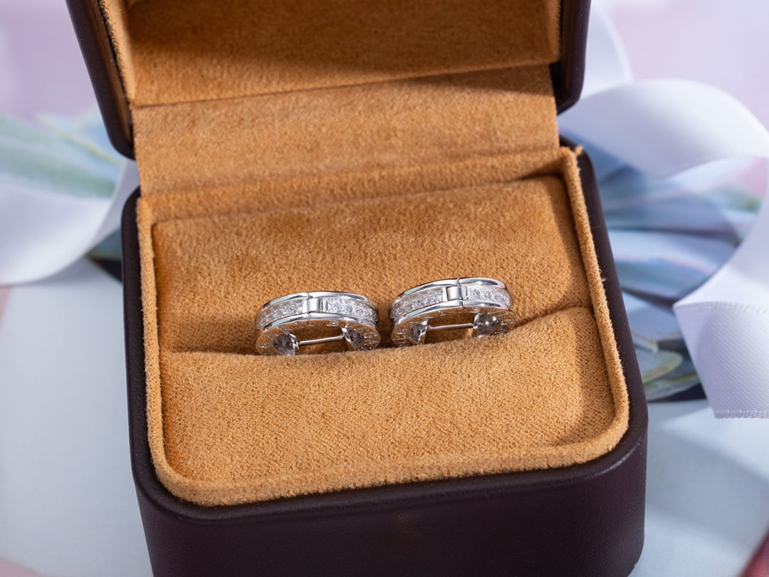 [Perla Lux]ZERO 1 MINI SILVER DIAMOND EARRINGS