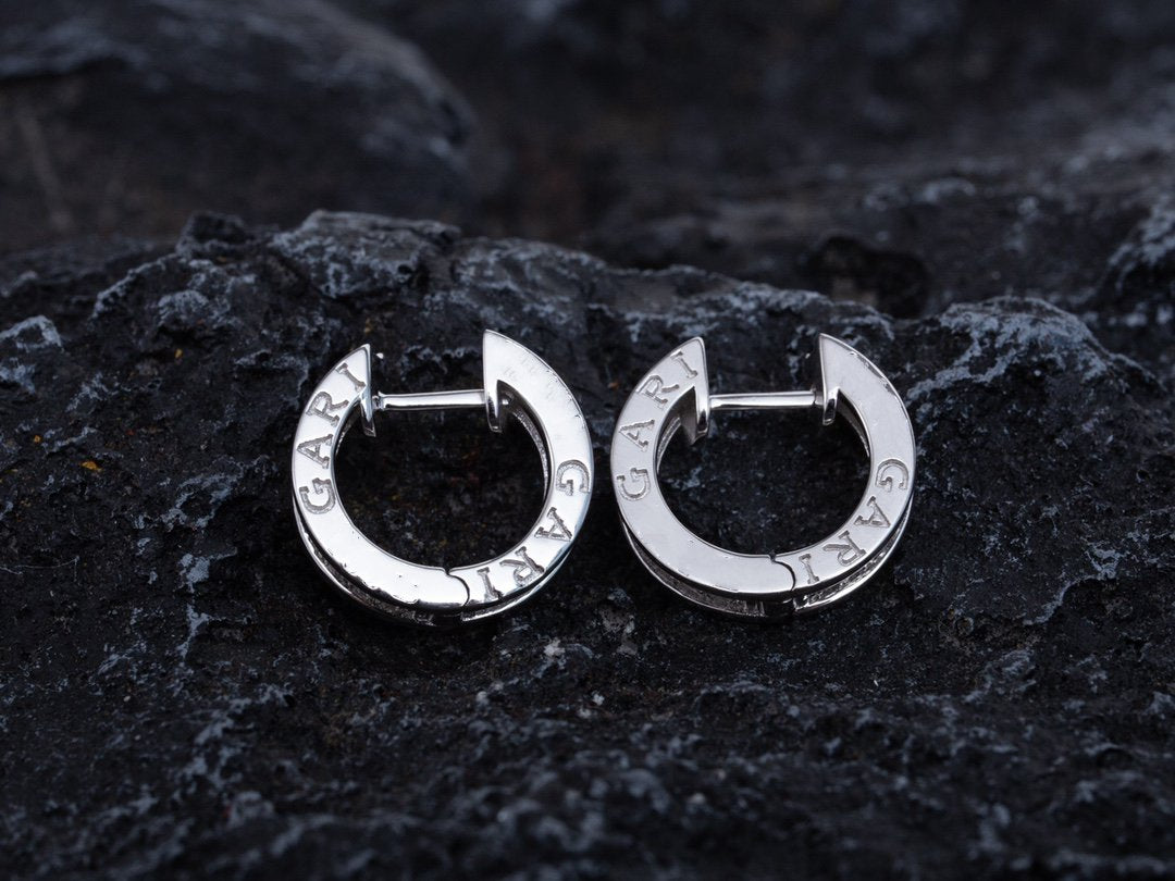 [Perla Lux]ZERO 1 MINI SILVER DIAMOND EARRINGS