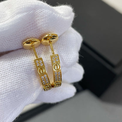 [Perla Lux]LOVE DIAMOND GOLD HOOP EARRINGS
