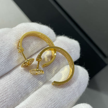 [Perla Lux]LOVE DIAMOND GOLD HOOP EARRINGS