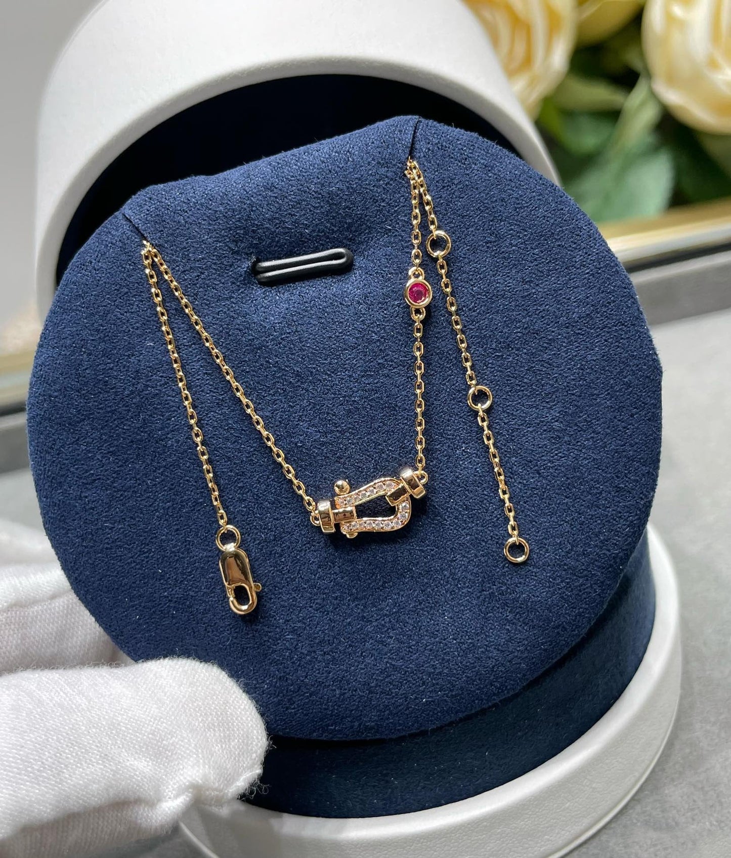 [Perla Lux]FORCE 10 DIAMOND PINK GOLD NECKLACE