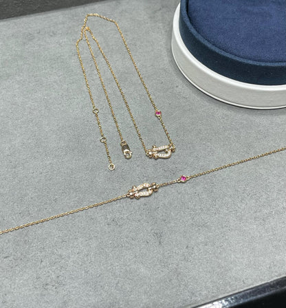 [Perla Lux]FORCE 10 DIAMOND PINK GOLD NECKLACE