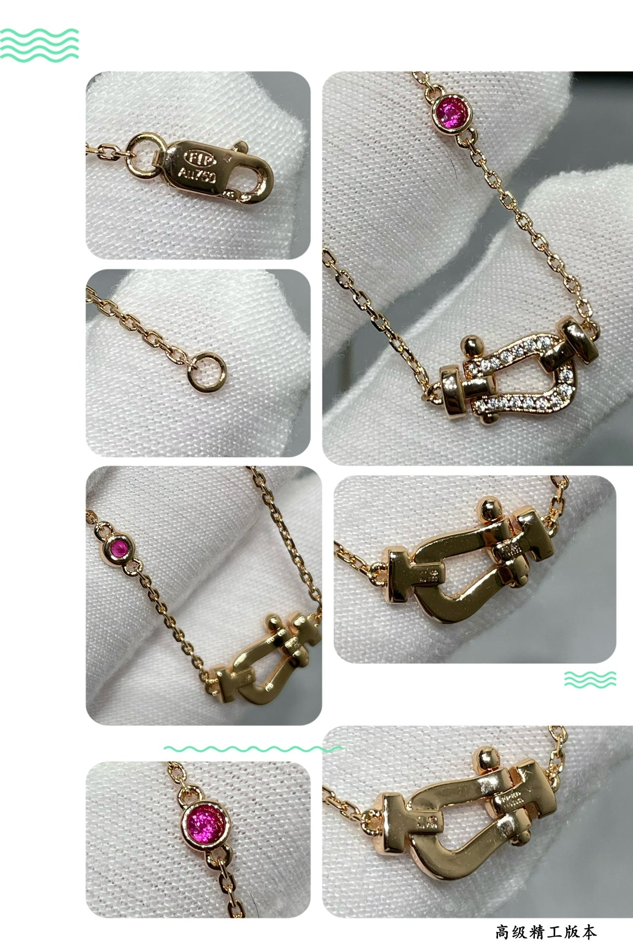 [Perla Lux]FORCE 10 DIAMOND PINK GOLD NECKLACE