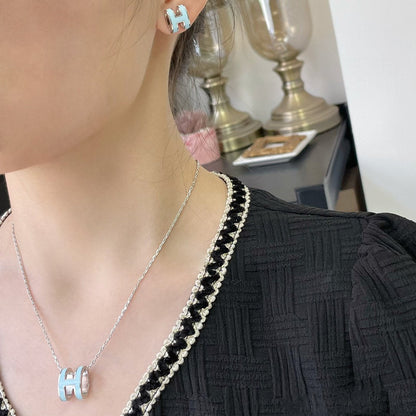 [Perla Lux]POP H SKY BLUE NECKLACE