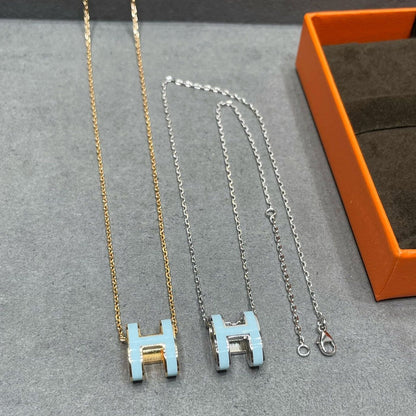 [Perla Lux]POP H SKY BLUE NECKLACE