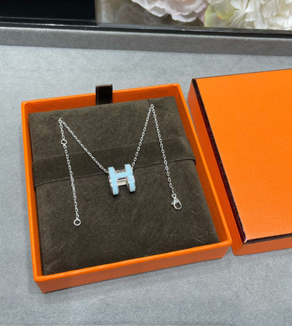 [Perla Lux]POP H SKY BLUE NECKLACE
