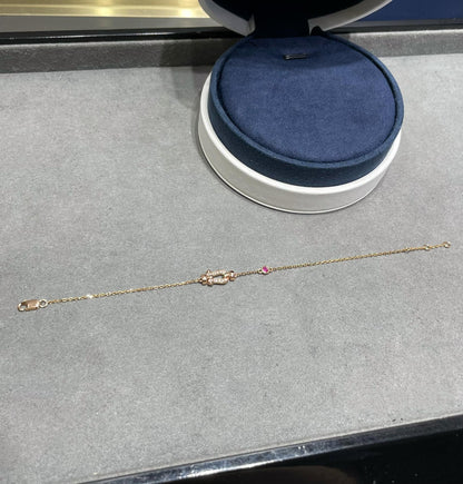 [Perla Lux]FORCE 10 DIAMOND CHAIN LINK PINK GOLD BRACELET