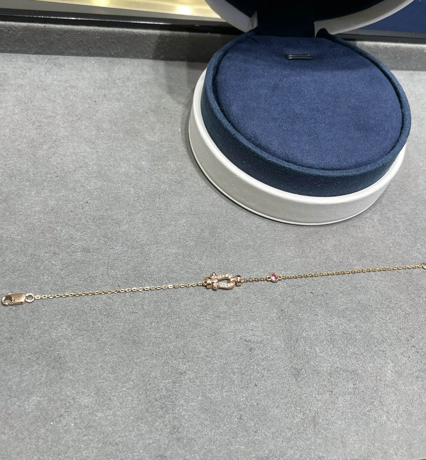 [Perla Lux]FORCE 10 DIAMOND CHAIN LINK PINK GOLD BRACELET