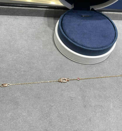 [Perla Lux]FORCE 10 DIAMOND CHAIN LINK PINK GOLD BRACELET