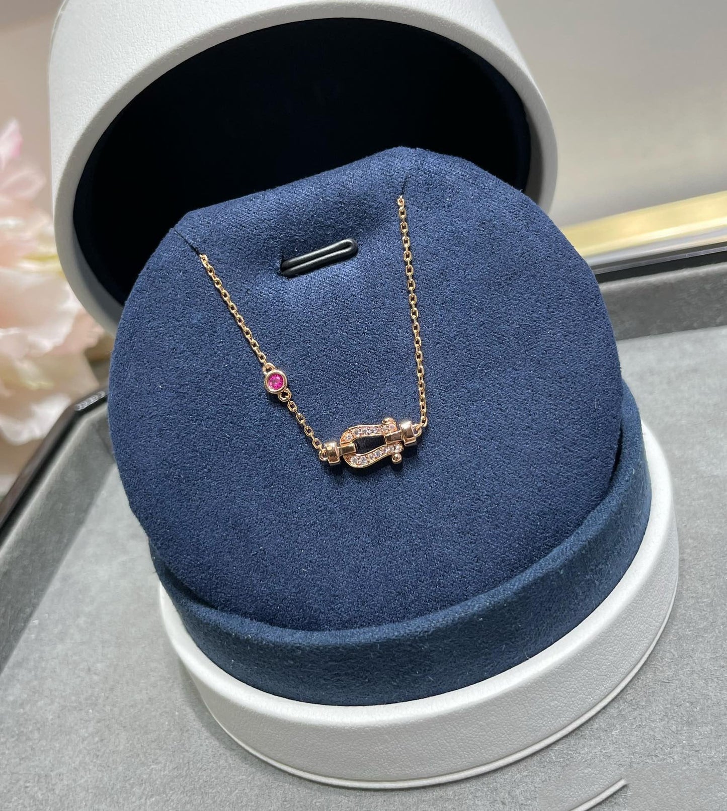 [Perla Lux]FORCE 10 DIAMOND CHAIN LINK PINK GOLD BRACELET
