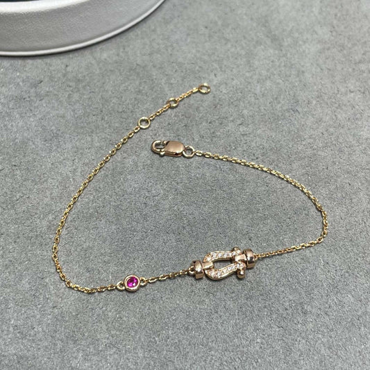 [Perla Lux]FORCE 10 DIAMOND CHAIN LINK PINK GOLD BRACELET