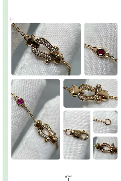 [Perla Lux]FORCE 10 DIAMOND CHAIN LINK PINK GOLD BRACELET