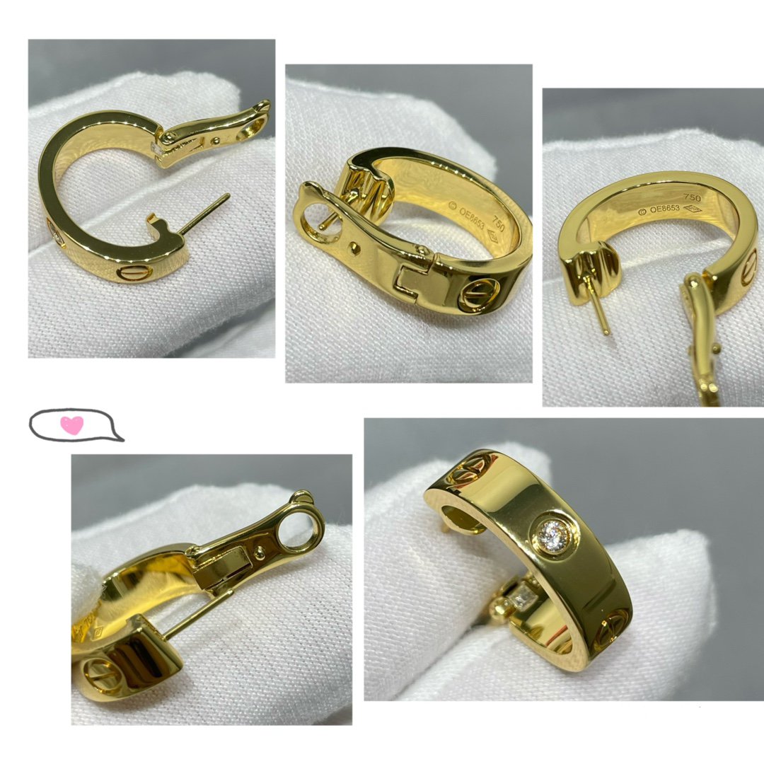 [Perla Lux]LOVE 5.5MM 1 DIAMOND EARRINGS