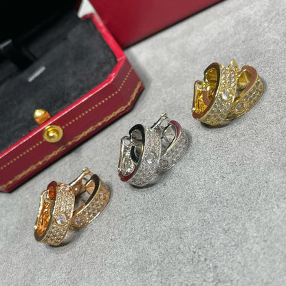 [Perla Lux]LOVE 5.5MM DIAMOND PAVED EARRINGS