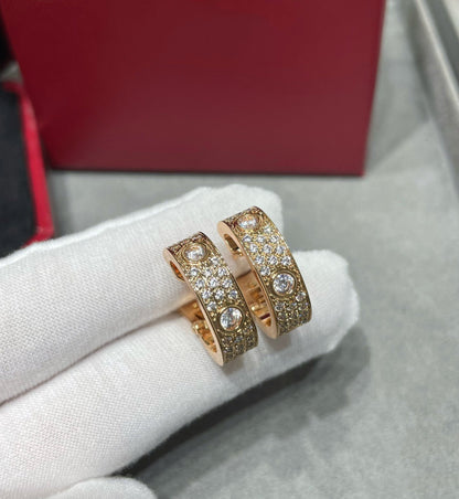 [Perla Lux]LOVE 5.5MM DIAMOND PAVED EARRINGS