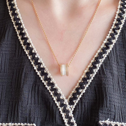 [Perla Lux]ZERO 1 DIAMOND CERAMIC NECKLACE