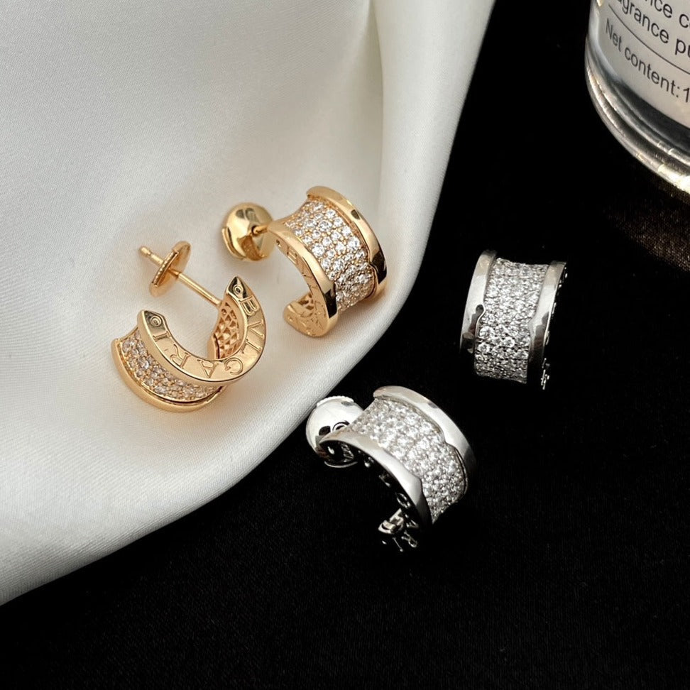 [Perla Lux]ZERO 1 DIAMOND PAVED EARRINGS
