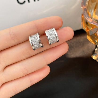 [Perla Lux]ZERO 1 DIAMOND PAVED EARRINGS