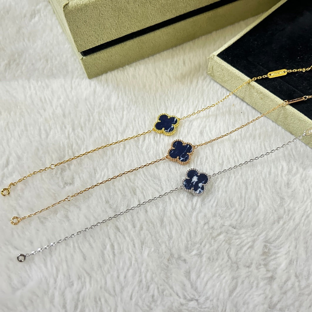 [Perla Lux]CLOVER 1 MOTIF PIETERSITE BRACELET