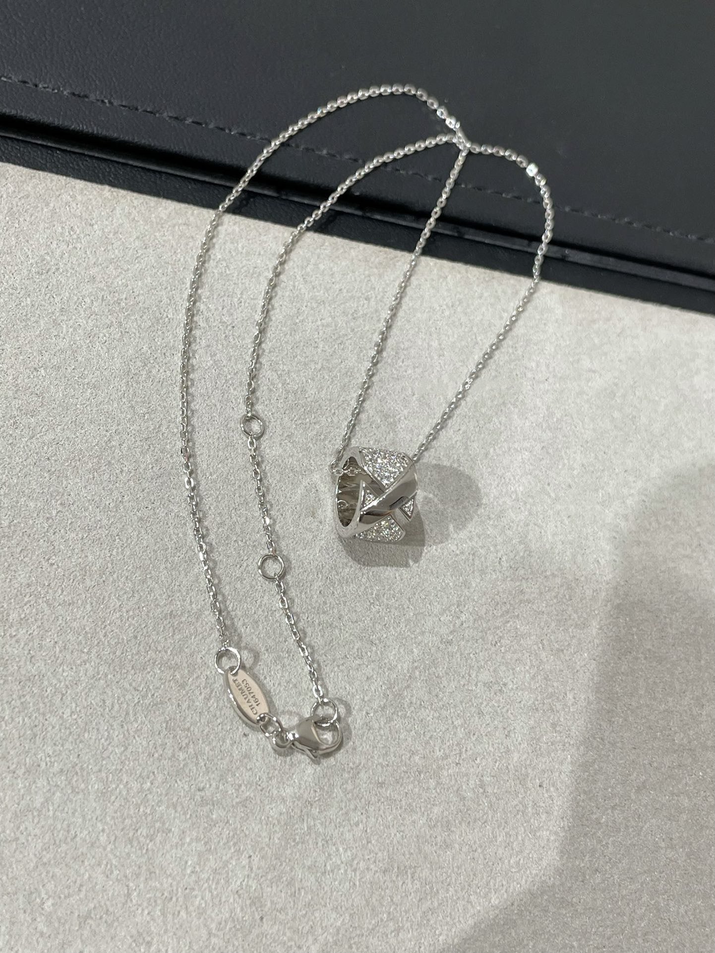 [Perla Lux]LIENS EVIDENCE DIAMOND PAVED NECKLACE