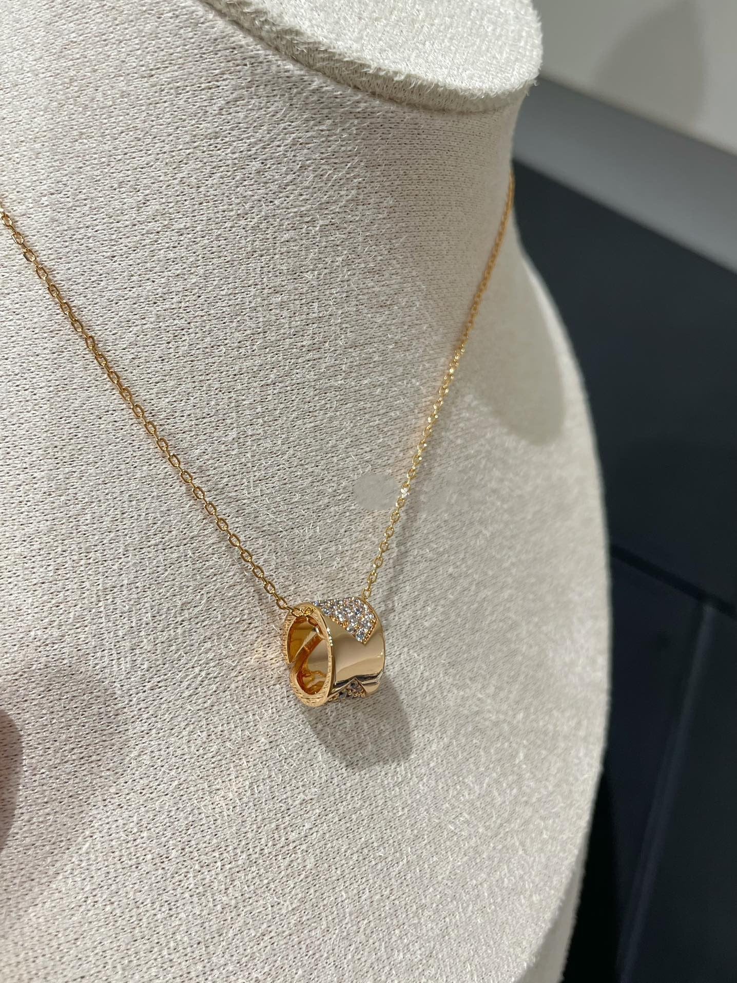 [Perla Lux]LIENS EVIDENCE DIAMOND PAVED NECKLACE